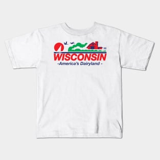 Wisconsin License Plate America's Dairyland Kids T-Shirt